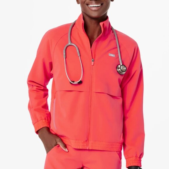 FIGS Sydney Scrub Jacket – Fiery Coral | Women’s Medium | Limited Color Release - Picture 2 of 5